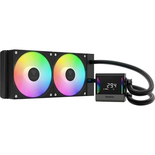 COOLER LIQUID GAMDIAS CHIONE E4-240 V2 ARGB 240MM PWM/PANTALLA DIGITAL/2FAN/BLACK 1GTA.BR