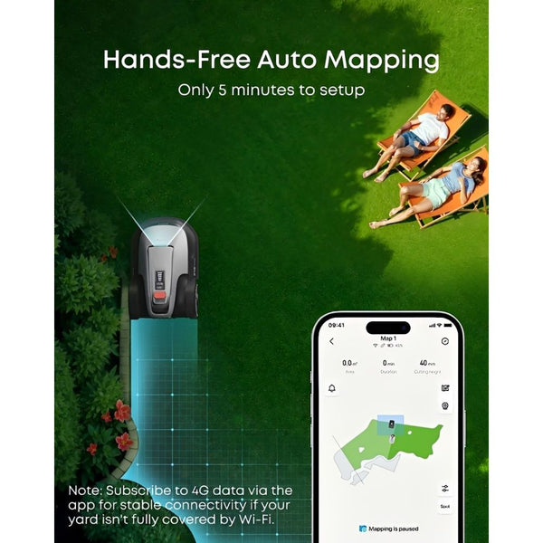 ROBOT CORTADOR DE GRAMA EUFY E15 APP/IA/800M2/WHITE