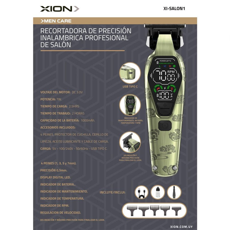 CORTA PELO XION XI-SALON1 PROFESIONAL/4PEINES/2HS/GOLD/BIVOLT