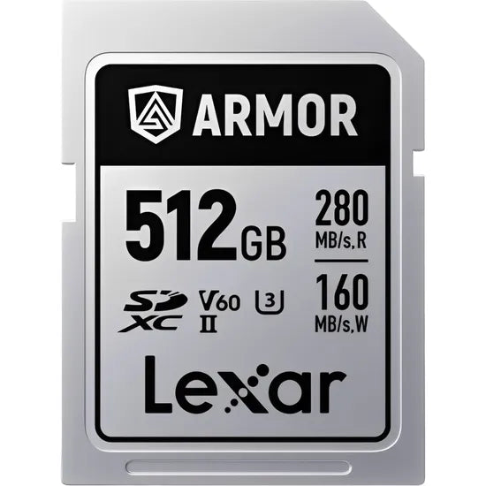 MEMORIA RAM SD 512GB LEXAR ARMOR SILVER PRO 280-160MB/S IP68 INOX V60 SDXC UHS-II(LSDAMSP512G-RNNNG)