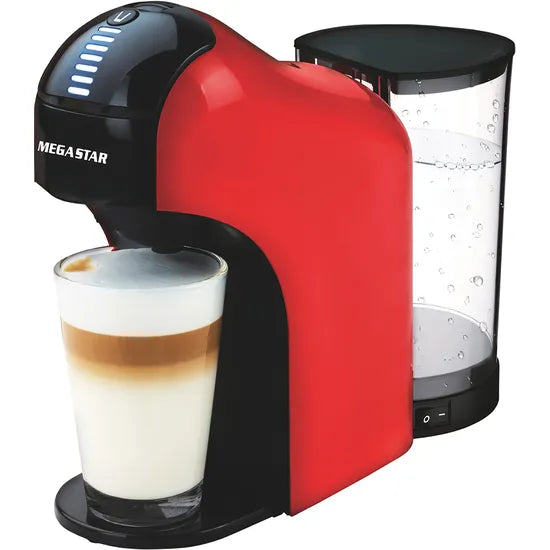 CAFETERA MEGA STAR MULTI CAPSULAS/POLVO 900ML CAF02 BLACK/RED 220V Product