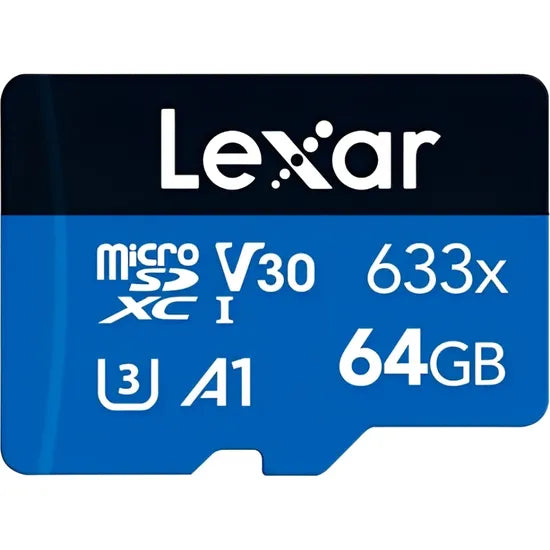 MICRO SD 64GB LEXAR 633X HIGH-PERFORMANCE 100-45MB/S C10 (LMS0633064G-BNNNG)