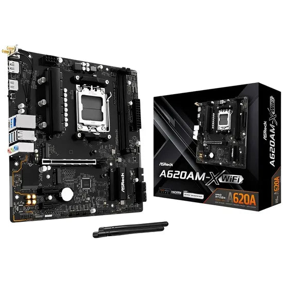 PLACA MADRE ASROCK AM5 A620AM-X WIFI HDMI/DP/USB3.2/M.2/DDR5/ATX