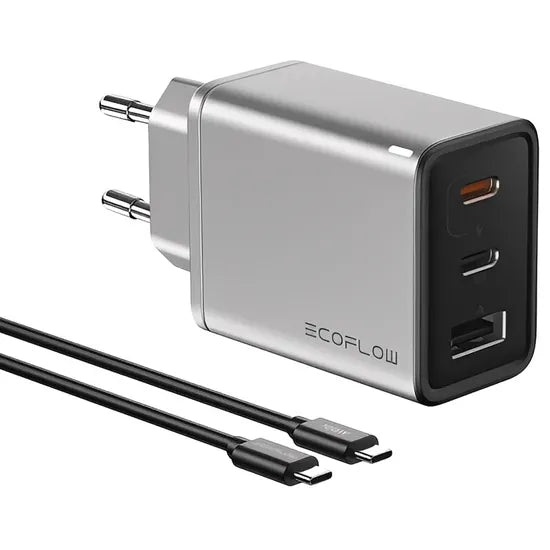 CARGADOR DE PARED ECOFLOW 2USB-C + USB-A 65W (EU) + CABLE 100W