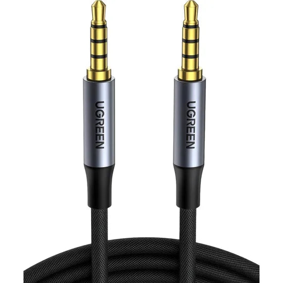 CABLE UGREEN  JACK 3.5MM A JACK 3.5MM AV183/ALUM/DOBLE BLINDAJE/2M/BLACK/GRAY(20782) 1 AÑO G Product
