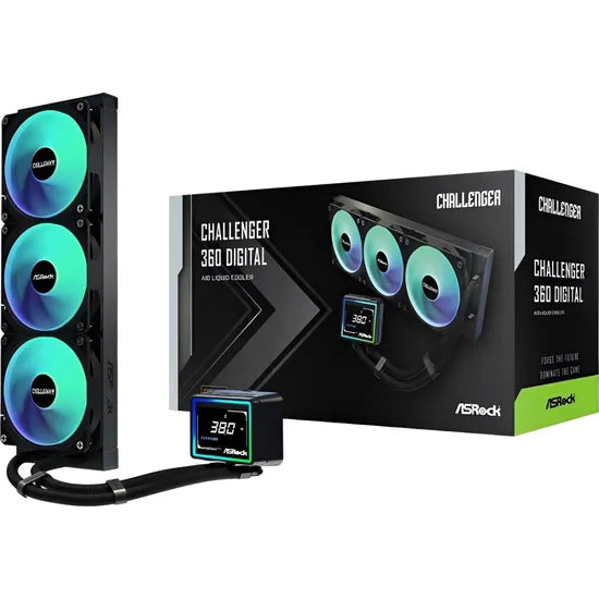 COOLER LIQUID ASROCK CHALLENGER 360 PANTALLA DIGITAL ARGB 360MM PWM/3FAN/BLACK Product