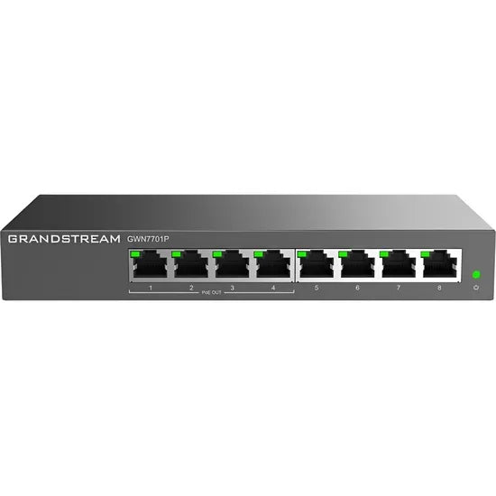 HUB SWITCH GRANDSTREAM 8P GWN7701P GIGABIT POE NO ADMIN Product