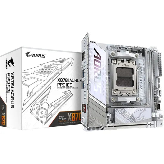 PLACA MADRE GIGABYTE AM5 X870I AORUS PRO ICE HDMI/USB3.2/2M.2/DDR5/MINI-ITX Product