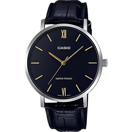 RELOJ CASIO MTP-VT01L-1BUDF SILVER/BLACK/BLACK LEATHER Product