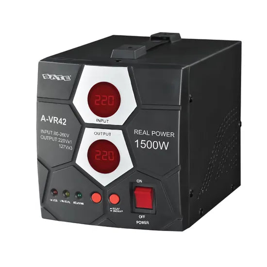 TRANSFORMADOR/ESTABILIZADOR DE VOLTAJE SATELLITE A-VR42 110/220 220/110 1500W INPUT 80V-260V Product