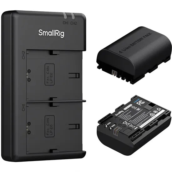 SMALLRIG KIT BATERIA CANON LP-E6P Y CARGADOR P/ CANON 5408 (2 BAT/CARG. DOBLE) - 2320MAH