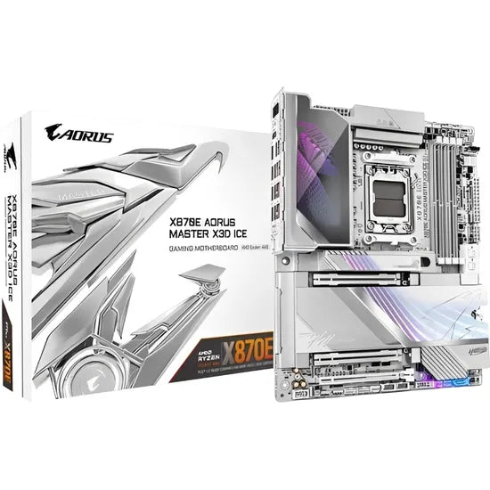 PLACA MADRE GIGABYTE AM5 X870E AORUS MASTER X3D ICE HDMI/USB3.2/5M.2/DDR5/ATX