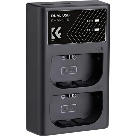 KIT BATERIA LP-E6NH Y CARGADOR K&F (2 BAT/CARG. DOBLE)(CANON 90D/6D/5D/R5/R6/R7) - KF28.0021 Product