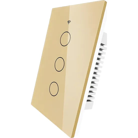 INTERRUPTOR SMART MOES WRS-US3-GD-MS 3BOTONES/WIFI+RF/APP/NEUTRO/GOLD/US