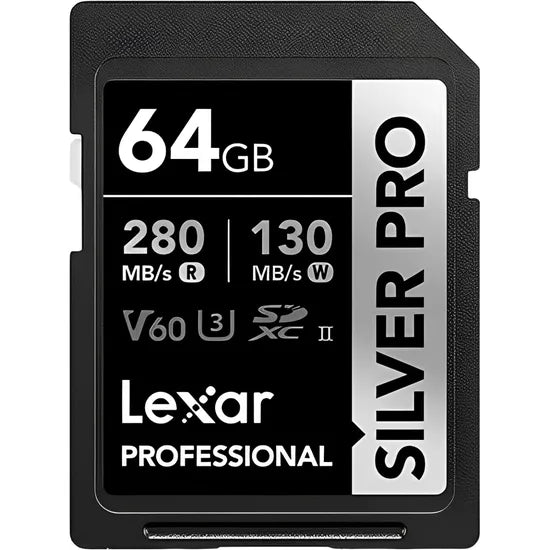 MEMORIA RAM SD 64GB LEXAR PROFESSIONAL SILVER PRO 280-130MB/S C10 (LSDSIPR064G-BNNNG)