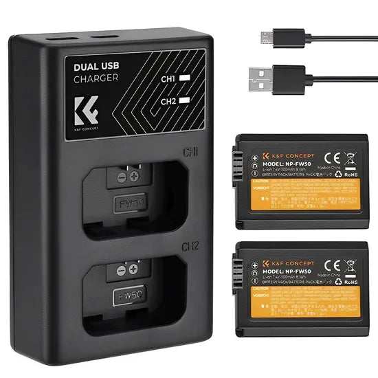 KIT DE BATERIA Y CARGADOR K&F NP-FW50 P/SONY (KF28.0015)