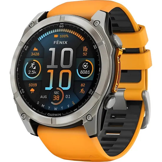 RELOJ GARMIN FENIX 8 SAPPHIRE AMOLED 51MM ORANGE TITANIUM 010-02905-10