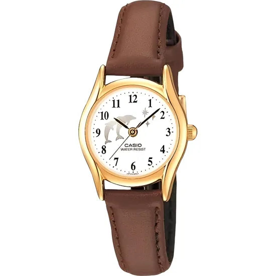 RELOJ CASIO DRESS LTP-1094Q-7B9RDF WHITE/GOLD/BROWN LEATHER Product