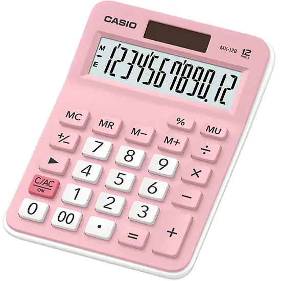CALCULADORA COMPACTA CASIO MX-12B PINK LIGHT WHITE Product