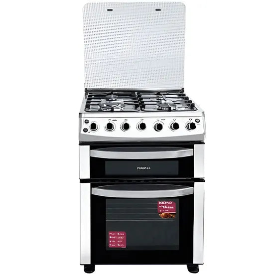 COCINA A GAS XION XI-CO6020D C/2HORNOS 1ELEC+1GAS 4HORNALLAS/INOX/ENC-ELEC/HORNOCON LUZ/GRAY