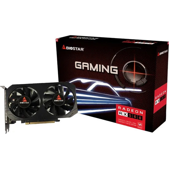PLACA DE VIDEO BIOSTAR RADEON RX560 GAMING 4G/GDDR5/1275MHZ/1FAN VA5615RF41