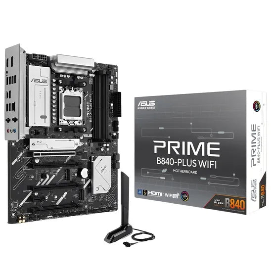 PLACA MADRE ASUS AM5 PRIME B840-PLUS WIFI HDMI/DP/USB3.2/3M.2/DDR5/ATX