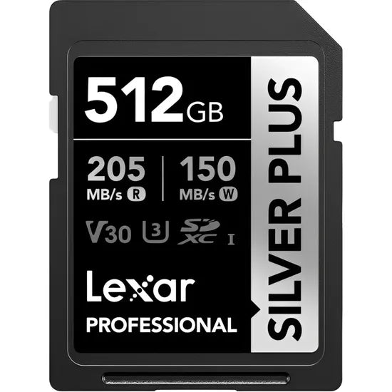 MEMORIA RAM SD 512GB LEXAR SILVER PLUS 205-150MB/S C10 (LSDSIPL512G-BNNNG)