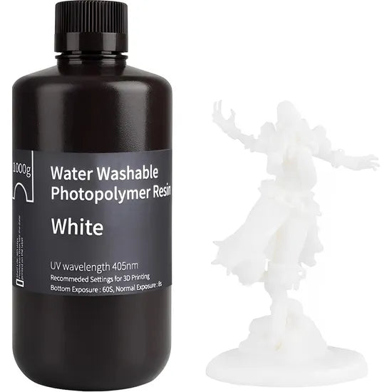 RESINA P/IMPRESORA 3D ELEGOO WATER-WASHABLE WHITE 1.0/1KG