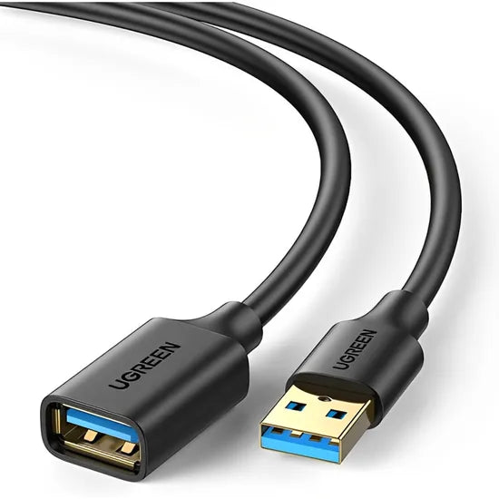 CABLE EXTENSOR UGREEN USB 3.0/3M/ MACHO-HEMBRA/BLACK (30127) 1 AÑO GTA Product
