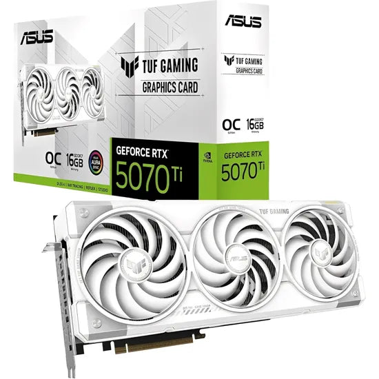 PLACA DE VIDEO ASUS RTX5070 TI TUF GAMING OC WHITE EDITION 16GB/GDDR7/2160MHZ/3FAN Product