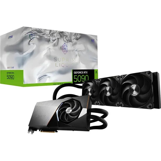 PLACA DE VIDEO MSI RTX5090 SUPRIM LIQUID SOC 32GB/GDDR7/2580MHZ/3FAN