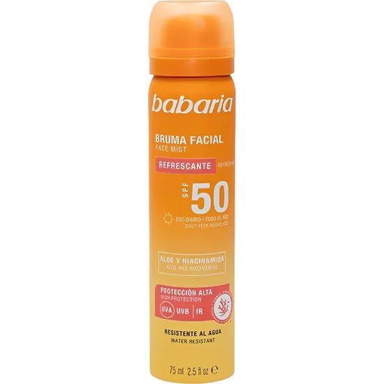 BABARIA BRUMA FACIAL REFRESCANTE SPF50 ALOE+NIACINAMIDA Product