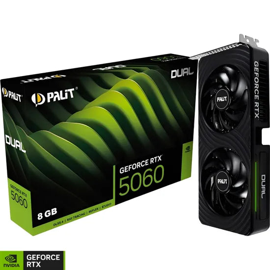 PLACA DE VIDEO PALIT RTX5060 DUAL 8GB/GDDR7/2497MHZ/2FAN NE75060019P1-GB2063D