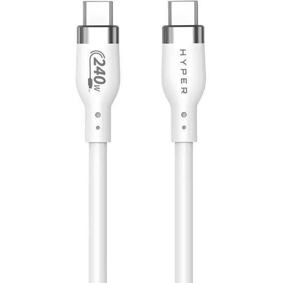 CABLE HYPERJUICE 240W SILICONE USB-C TO USB-C CABLE 3FT/1M WHITE (HJ4001WHGL) Product
