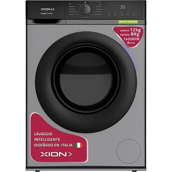 LAVASECARROPAS AUTOMÁTICA XION XI-LSE1280 12KG/8GB INVERTER CARGA FRONTAL 220V 50HZ