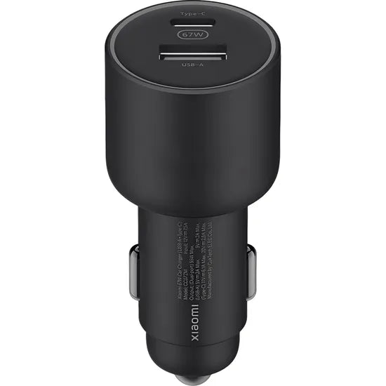 CARGADOR P/ AUTO XIAOMI MI CHARGER 67W CAR USB-A+USB-C BHR6814GL CC07ZM BLACK Product