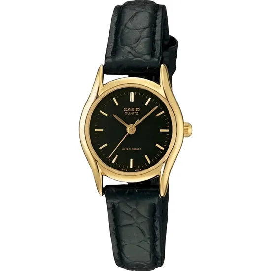 RELOJ CASIO DRESS LTP-1094Q-1ARDF BLACK/GOLD/BLACK LEATHER Product