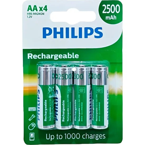 PILA RECARGABLE PHILIPS AA R6B4RTU25/97 PACK-4 (2500MAH) Product