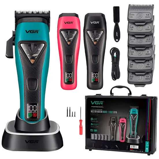 KIT CORTA PELO VGR V-035C CLIPPER RECARGABLE GREEN