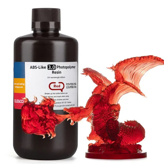 RESINA P/IMPRESORA 3D ELEGOO ABS-LIKE TRANSLUCENT RED 3.0/500G Product