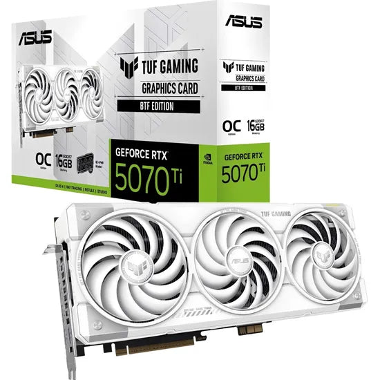 PLACA DE VIDEO ASUS RTX5070 TI TUF GAMING OC BTF WHITE EDITION 16GB/GDDR7/2160MHZ/3FAN Product