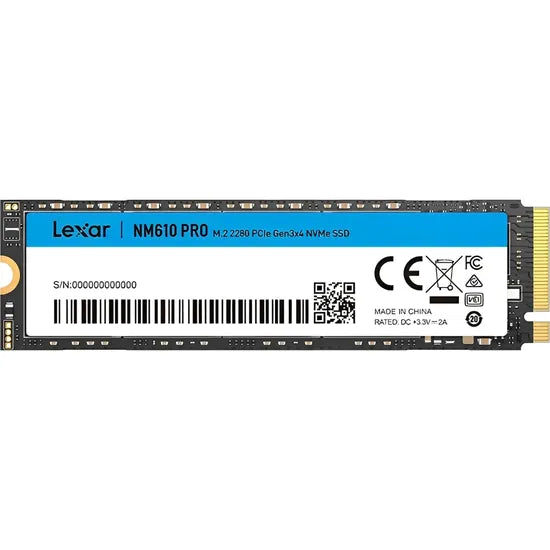 SSD 1TB M.2 NVME LEXAR NM610 PRO NVME PCIE GEN3X4 3300-2600MB/S LNM610P001T-RNNNG