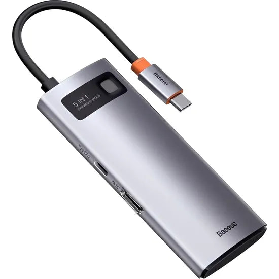HUB 5-IN-1 BASEUS LITE SERIES USB-C/ USB-C 100W PD+3USB-A 3.2+HDMI 4K 30HZ CAHUB-CX0G GRAY Product