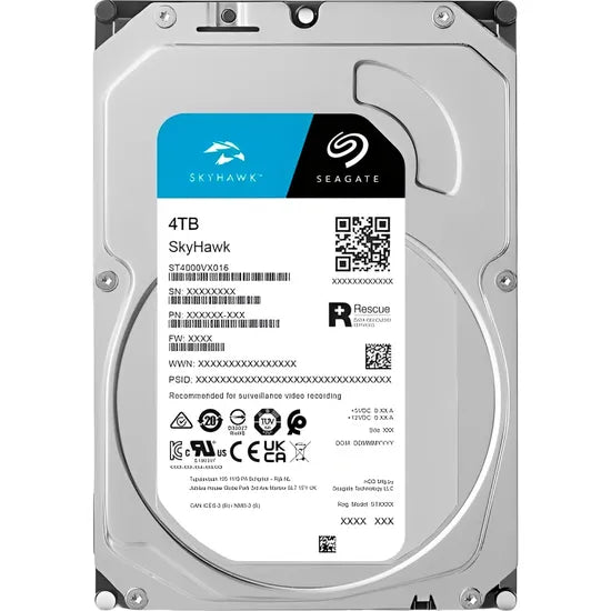 DISCO DURO 4TB INT 3.5"" SATA3 SEAGATE SKYHAWK SURVEILLANCE 5400RPM 256MB ST4000VX016