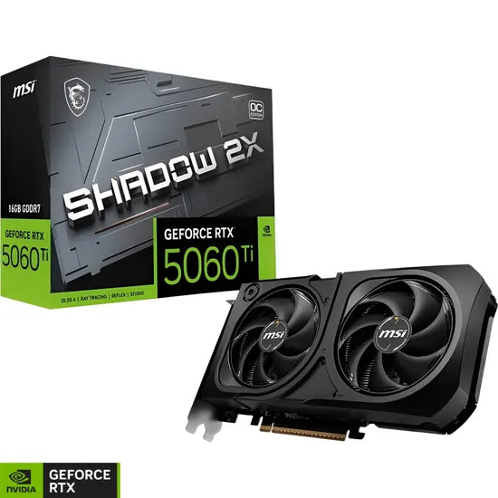 PLACA DE VIDEO MSI RTX5060 TI SHADOW 2X OC PLUS 16GB/GDDR7/2617MHZ/2FAN 912-V535-029 Product