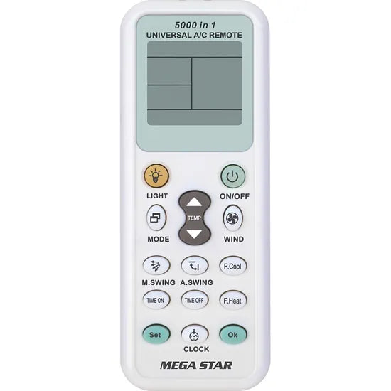 CONTROL REMOTO UNIVERSAL P/AIRE ACONDICIONADO MEGA STAR RC01 WHITE Product