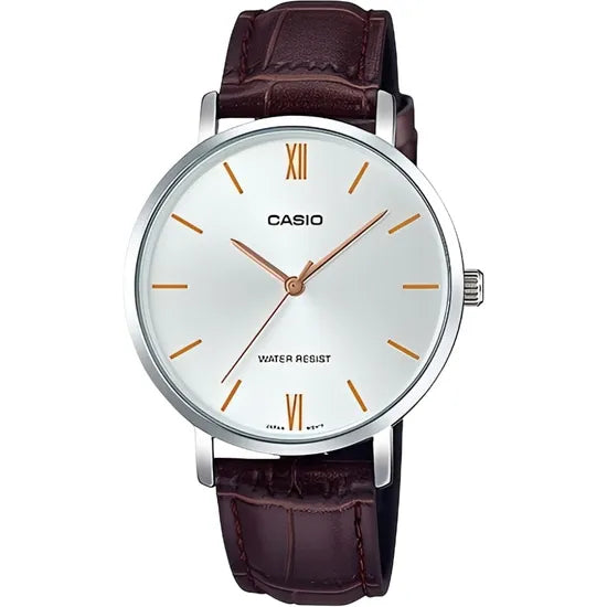 RELOJ CASIO LTP-VT01L-7B2UDF SILVER/WHITE/BROWN LEATHER Product