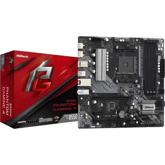 PLACA MADRE ASROCK AM4 B550M PHANTOM GAMING 4 HDMI/DP/USB3.2/M.2/DDR4/MATX