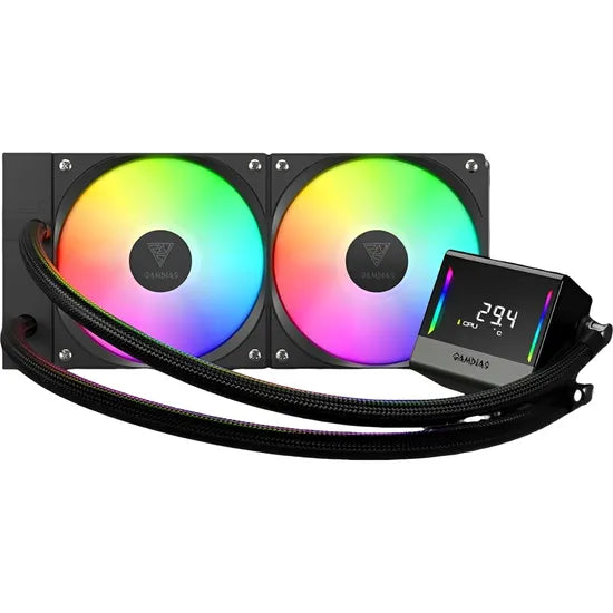 COOLER LIQUID GAMDIAS CHIONE E4-240 V2 ARGB 240MM PWM/PANTALLA DIGITAL/2FAN/BLACK 1GTA.BR