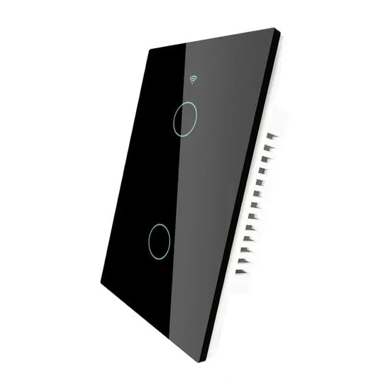 INTERRUPTOR SMART TOUCH MOES WS-US2-RFB-N 2 BOTON/WIFI/RF/ALEXA/GOOGLE/BLACK